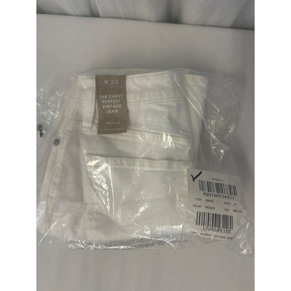 Madewell The Curvy Perfect Vintage Jean in Tile White ND629 Size 23 - Picture 3 of 3